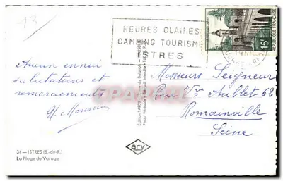 A Praia de Varage — Istres — Edição Tardy — Verso