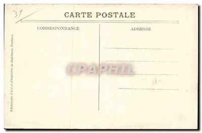 Toulouse — Kasa Oszczędności i ulica Languedoc — wydawca Fototypia Sztuki i Przemysłu Południowo-Zachodniego — Rewers