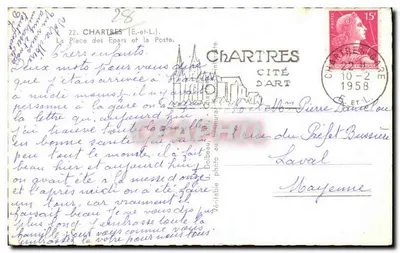 Chartres — Plac Epars i Poczta — CHARTRES CITÉ D'ART — Rewers