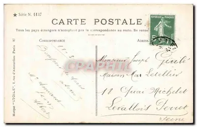 Arranjo de crisântemos — Bonnet Phot. et Stolile — Série N° 1437 — Verso