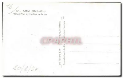 Chartres (E-et-L.) — Stary most i stare domy — Wydawnictwo Sztuki, Paryż — Rewers