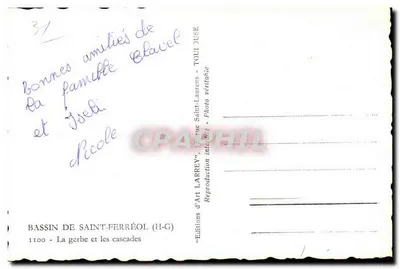 Basen Świętego Ferréola — Wianek i wodospady — Wydawnictwo Artystyczne Larrey — Rewers