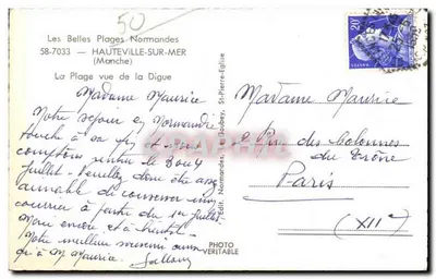 A Praia vista da Dique — Hauteville-sur-Mer (Manche) — Editora Normandas, Le Goubey — Verso