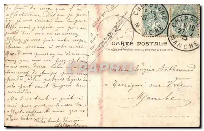 En la playa — Cherbourg — V. P. Paria, N° 36 — Reverso