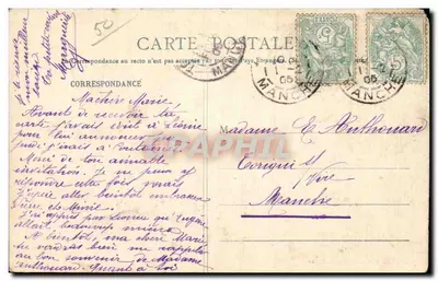 Saint-Lô — Pension Jeanne-d'Arc — Fasada po stronie południowej — Fotografia Lemaréchal, St-Lô - N. 3897 — Rewers