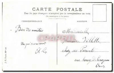 Buquê de flores de muguet — Oferta do coração — J.C. Paris, N° 000 — Verso