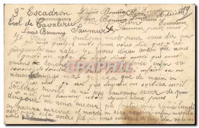 Saumur — Szkoła Praktyczna Koni — Uczniowie w mundurze paradnym — Rewers
