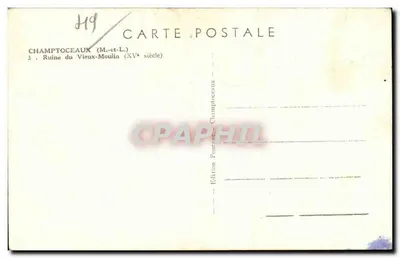 Champceaux — Ruína do Velho Moinho — Edição Pournage — Verso