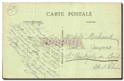 Challain-la-Potherie (M.-et-L.) — Het Kasteel — Fototype A. B. Angers — Achterkant
