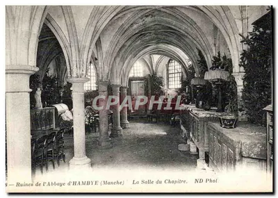 Ruínas da Abadia de HAMBYE (Manche) — Sala do Capítulo — ND Phot