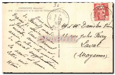Cherbourg - L'Avant-port i przystań Caligny — Wydawnictwo Alex Bequemin, nr 415 — Rewers