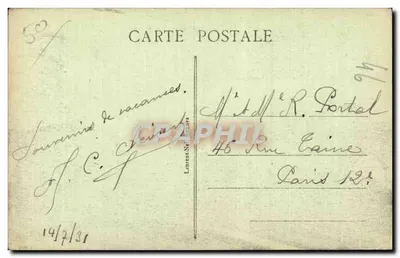 SAINT-PAIR-sur-MER — Vista geral — Bilhete postal antigo n°1391 — Verso