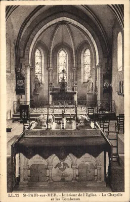 St-PAIR-sur-MER — Interior da Igreja — A Capela e os Túmulos — LL.22