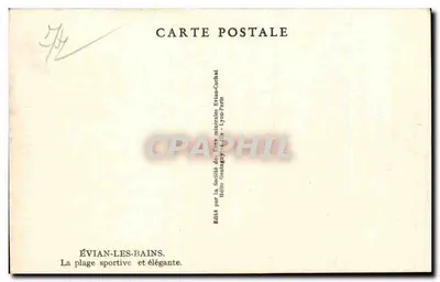 Évian-les-Bains — Sportowa i elegancka plaża — Wydane przez Spółkę Wód Mineralnych Évian-Paris — Rewers