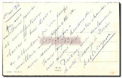 Bouquet de muguet — Porte Bonheur — M.D. Paris, seria 3615 — Rewers