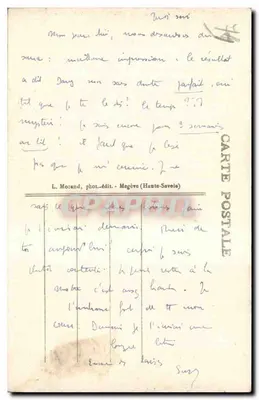 Passy - A Aiguilha de Varens — Haute-Savoie — editor L. Morand, Megève — Verso