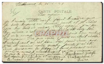 Châteauroux — Caserne Bertrand — A Cour do Quartel — Coll. G. G. Châteauroux — Verso