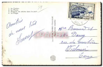 Valras — Lembrança de Valras — Editor Narbo-Toulouse — Verso