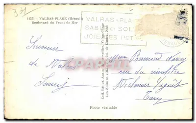 Hotel Mira Hu — Valras-Plage — Editora: Les Éditions « Mabille » — Verso