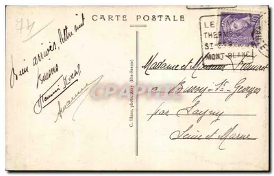 Novo Hotel do Col de Voza (1700 m) — As Agulhas e a Vale de Chamonix — C. Blanc, foto (Haute-Savoie) n°263 — Verso