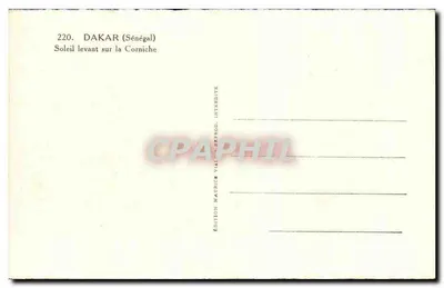DAKAR (Senegal) — Wschód słońca nad brzegiem — Wydawnictwo Maurice Vial, Intredite — Rewers