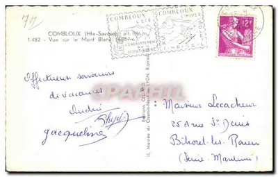 Combloux — Vista do Monte Branco — Éditions du Chemin-Neuf — Verso