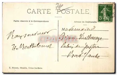 Evian-les-Bains — Kolegium i Zespół Châtelet — E. Haissly, księgarnia — Rewers