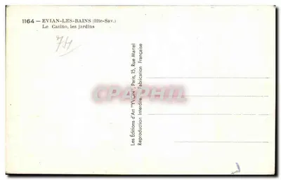Evian-les-Bains — Kasyno, ogród — YVON — Rewers