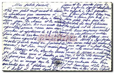 Pointe-Noire — Widok z powietrza, port — wydawca B. 66, seria 1453 — Rewers