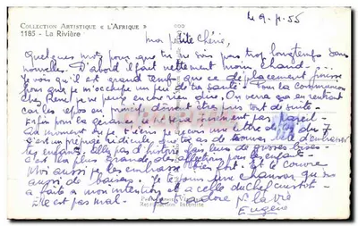 Cena fluvial no Egito — cavaleiros e palmeiras — editor Cim, n° 1185 — Verso