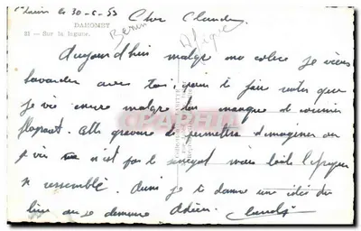 Bénin — Sobre a laguna — Bilhete postal antigo de coleção — Verso