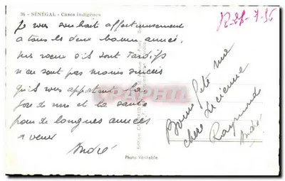 Senegal — Domostwo indygenów — Wydawnictwo Canaud, nr 34 — Rewers