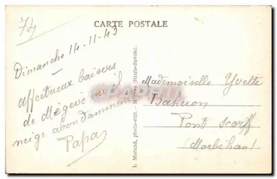 Mégeve e as Aiguilles do Mont Blanc — vista panorâmica — L. Morand, foto-editora Mégeve — Verso