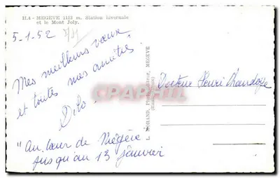 Mégeve — Estação de inverno e o Mont Joly — L. Norand, fotógrafo (Haute-Savoie) — Verso