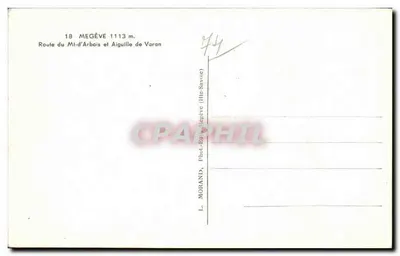 Estrada nevada em Megève — 1113 m — editor L. Morand, Megève — Verso