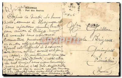Port des Boutes — Majunga — editor Viger — Verso