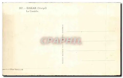 Stara pocztówka Senegal Dakar La corniche — Rewers