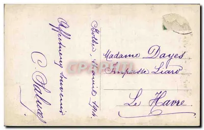 Pintinhos diante de uma janela florida — Feliz Páscoa — A.N. Paris, n° 1698 — Verso