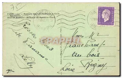 Boulevard Henri-IV — Kaserna Garde Républicaine — Wydawnictwo La Chaque, 111, Rue Tournon - Paryż — Rewers