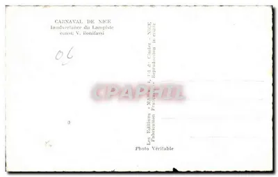 Carnaval de Nice — Pomyłka Lampisty — Éditions V. Bonifassi — Rewers