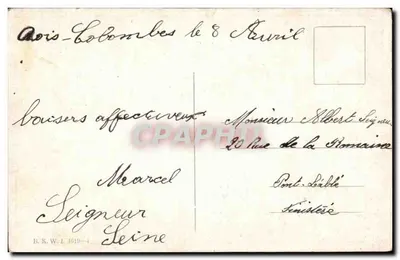 Gôndola em Veneza — Páscoa — editor B.K.W.L. n° 4619-1 — Verso