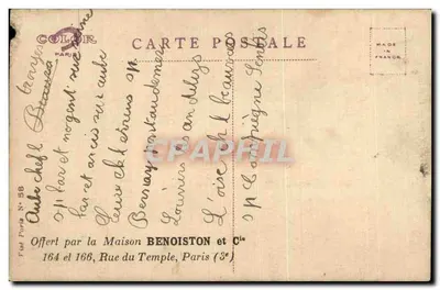 Dzieci obok chatki — rysunek Mullora 1815 — wydawca Color Paris — Rewers
