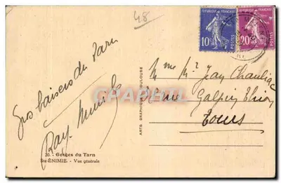 Gorges del Tarn — Vista general — Arts Graphique Toulouse n°20 — Reverso