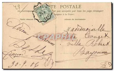 Anjou — Kopfbedeckung und Kleidung der Ponts-de-Cé — Héllotype Dugas & Cie, Nantes — Rückseite