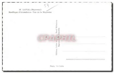 Avesnières (Mayenne) — Bazylika Avesnières i most nad Mayenne — Wydawnictwo Gallois et Malmaison — Rewers