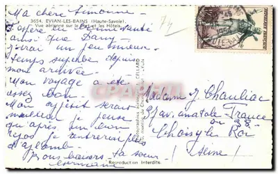 ÉVIAN-LES-BAINS (Haute-Savoie) — Widok z lotu nad Portem i Hotelami — C.FILLARD — Rewers