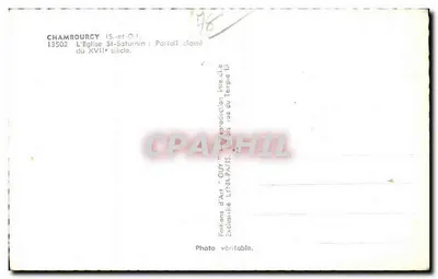 Chambourcy (S.-et-O.) — La chiesa di San Saturnino, portale classificato del XVII secolo — Edizioni d'Arte GUY, Parigi — Verso