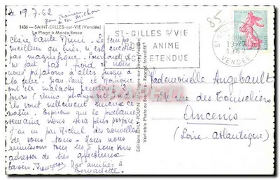 Piaszczysty wybrzeże Saint-Gilles-sur-Vie — widok z powietrza — JELY — Rewers