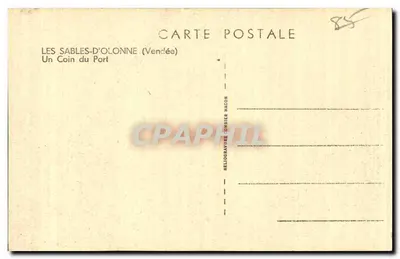 Les Sables-d'Olonne (Vendée) — Um Canto do Porto — Hellogravure Haccon — Verso