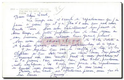Châtellerault (Vienne) — Widok na Aleje Ogrodu Publicznego — wydawca Flor — Rewers
